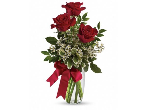 thoughts of you bouquet with red roses